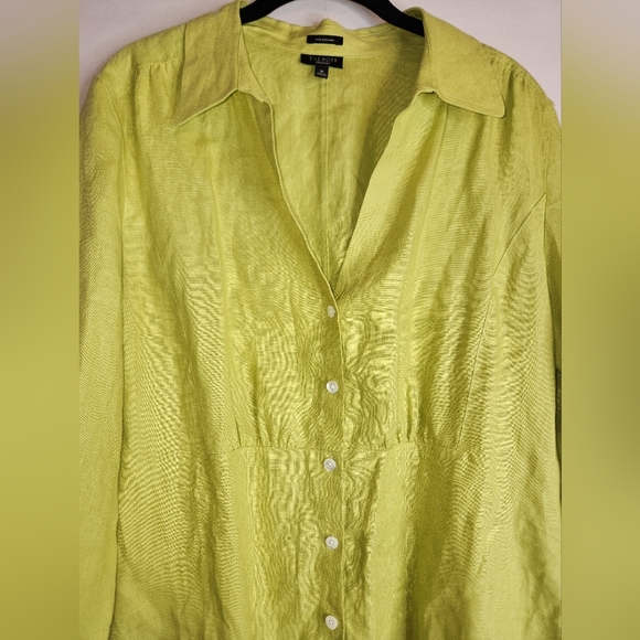 TALBOTS 100% Irish Linen Women’s Button Down Shirt, size 16 - Picture 3 of 11